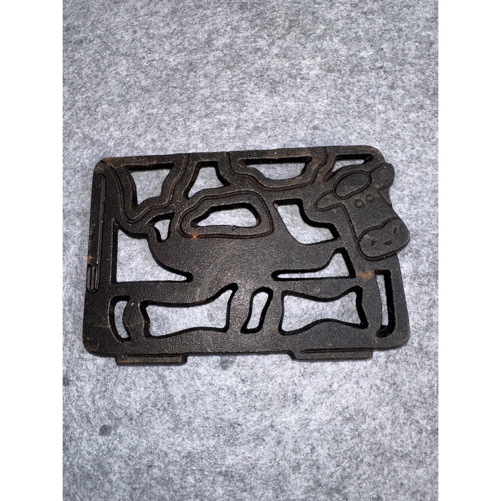Old Mountain Cast Iron Cow Trivet Rustic Farmhouse Kitchen Decor Black 2011
